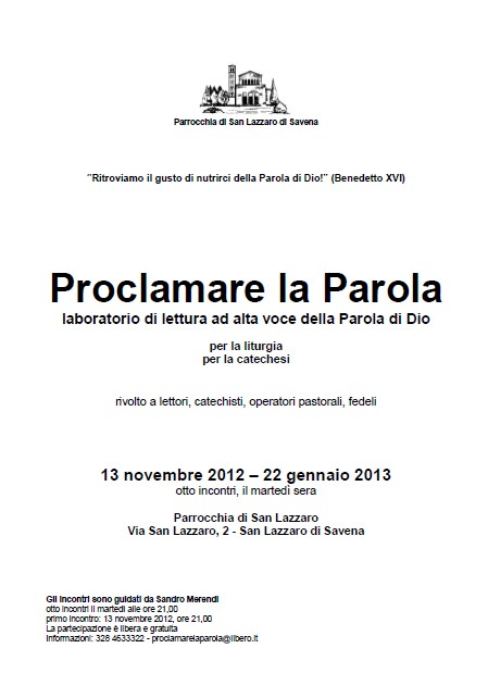 San Lazzaro: un laboratorio per proclamare la Parola